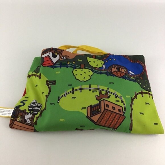 Melissa & Doug K's Kids Take Along Farm Play Mat Plush Animal Rattle Farmer Toy - Picture 7 of 9